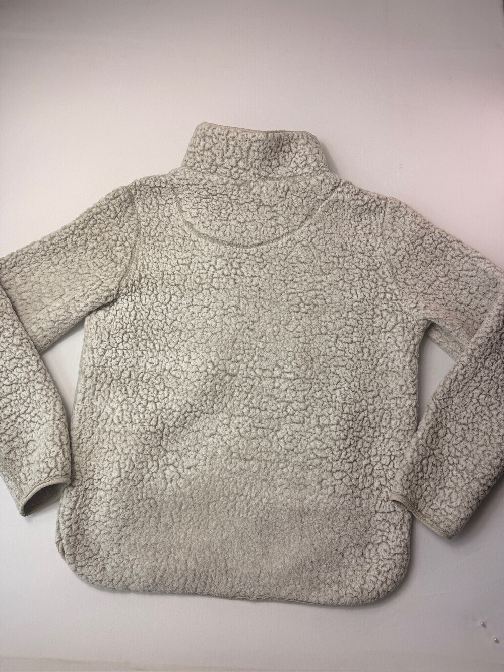 Thread & Supply Frosted Sherpa Quarter Zip Pullover Size L Cream - Picture 4 of 7
